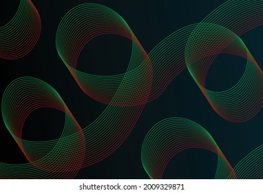 Green And Red Lines Abtract Line Illustration Background EPS
