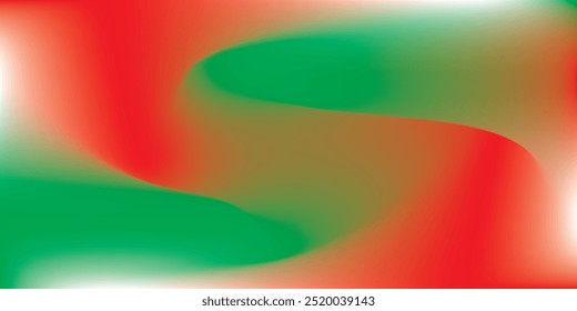 Green and red liquid gradient mesh background template copy space. Dynamic color gradient backdrop design for poster, banner, flyer, landing page, brochure, cover, magazine or presentation.