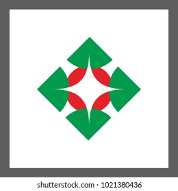 the green red logo design
