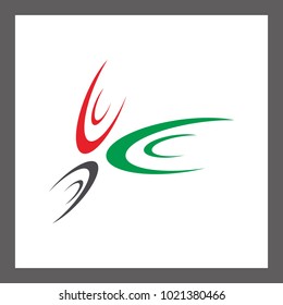 the green red logo design