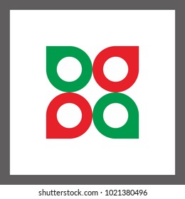 the green red logo design