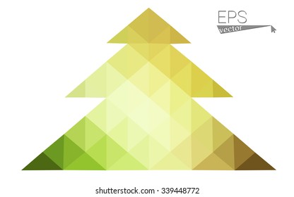 Green, red low polygon style christmas tree vector illustration consisting of triangles. Abstract polygonal origami or crystal design of New Years celebration. Isolated on white background. Green, red low polygon style christmas tree vector illustration consisting of triangles. Abstract polygonal origami or crystal design of New Years celebration. Isolated on white background.