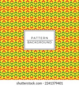 Green and red marks on yellow background in seamless pattern
