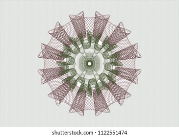 Green and Red money style emblem or rosette