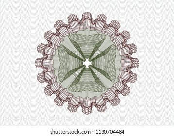 Green and Red money style emblem or rosette