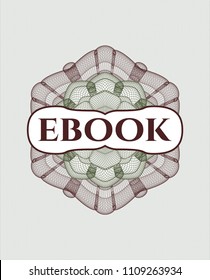  Green and Red money style rosette with text ebook inside