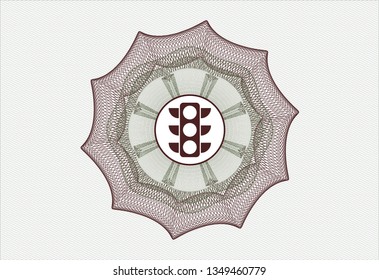 Green and Red money style rosette with traffic light icon inside