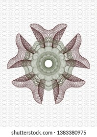 Green and Red money style rosette. Vector Illustration. Detailed.