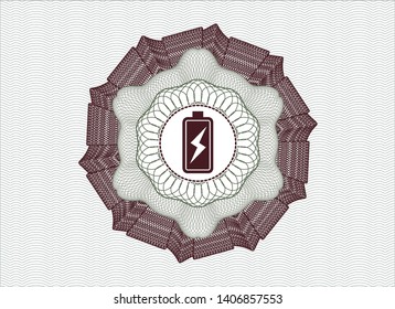 Green and Red money style rosette with battery charging icon inside