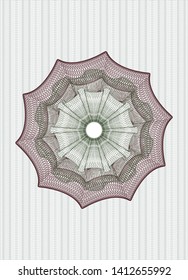 Green and Red money style rosette. Vector Illustration. Detailed.