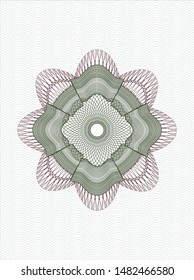Green and Red money style rosette. Vector Illustration. Detailed.