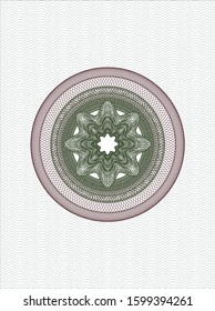 Green and Red money style rosette. Vector Illustration. Detailed.