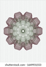 Green and Red money style rosette. Vector Illustration. Detailed.