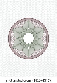 Green and Red money style rosette. Vector Illustration. Detailed. 