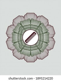 Green and Red money style rosette. with hair comb icon inside