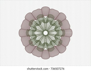 Green and Red money style rosette