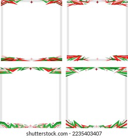 Green And Red National Flag Social Media Feed Post. Banner Template Abstract theme