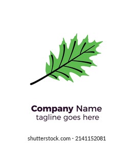 ilustración vectorial del logotipo de la hoja de roble roja verde. diseño de plantilla profesional.