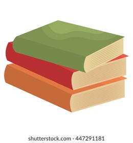 green red and orange books set over isolated background, vector illustration 