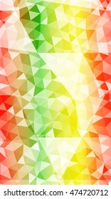 green, red, orange multicolor polygonal geometric banner with rumpled triangular low poly origami style background. vector illustration. for your idea business, wallpaper, web-design.