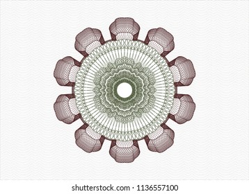 Green and Red passport money rosette