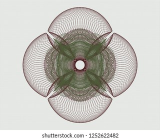 Green and Red passport money rosette
