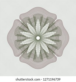Green and Red passport money rosette