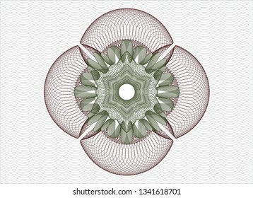 Green and Red passport money rosette