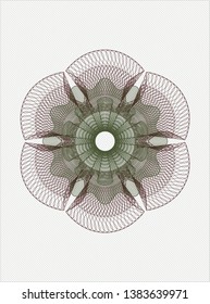 Green and Red passport money rosette. Vector Illustration. Detailed.