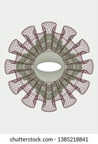 Green and Red passport money rosette. Vector Illustration. Detailed.