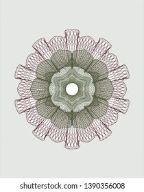 Green and Red passport money rosette. Vector Illustration. Detailed.