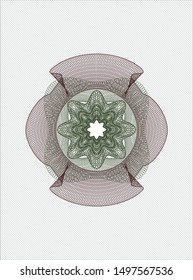 Green and Red passport money rosette. Vector Illustration. Detailed.