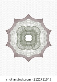 Green and Red passport money rosette. Vector Illustration. Detailed. 