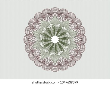 Green and Red passport money style rosette