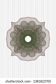 Green and Red passport money style rosette. Vector Illustration. Detailed.