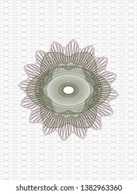 Green and Red passport money style rosette. Vector Illustration. Detailed.