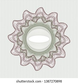 Green and Red passport money style rosette. Vector Illustration. Detailed.