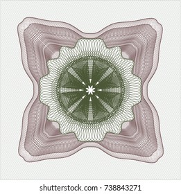 Green and Red passport money style rossete