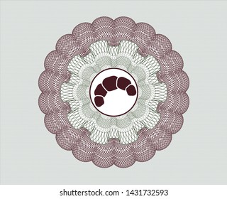 Green and Red passport rosette with croissant icon inside