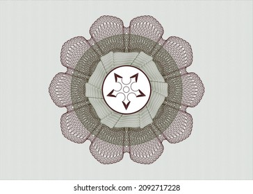 Rote und grüne Passrosette. mit Ninja-Sternsymbol