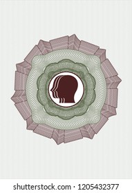 Green and Red passport rosette with team work icon inside