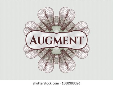 Green and Red passport rosette with text Augment inside