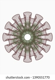 Green and Red passport rosette. Vector Illustration. Detailed.