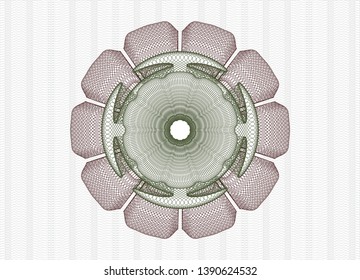 Green and Red passport rosette. Vector Illustration. Detailed.