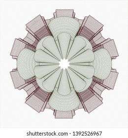 Green and Red passport rosette. Vector Illustration. Detailed.