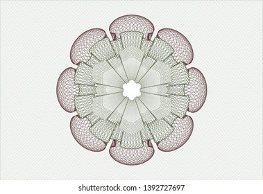 Green and Red passport rosette. Vector Illustration. Detailed.