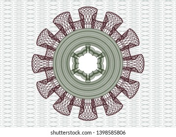 Green and Red passport rosette. Vector Illustration. Detailed.