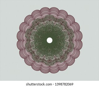 Green and Red passport rosette. Vector Illustration. Detailed.