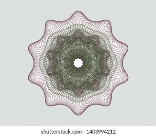 Green and Red passport rosette. Vector Illustration. Detailed.