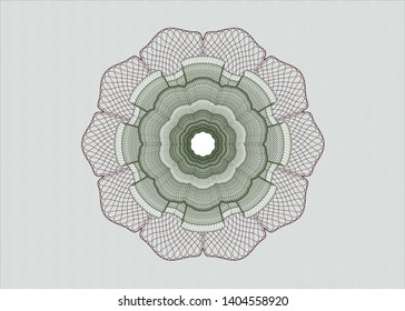 Green and Red passport rosette. Vector Illustration. Detailed.